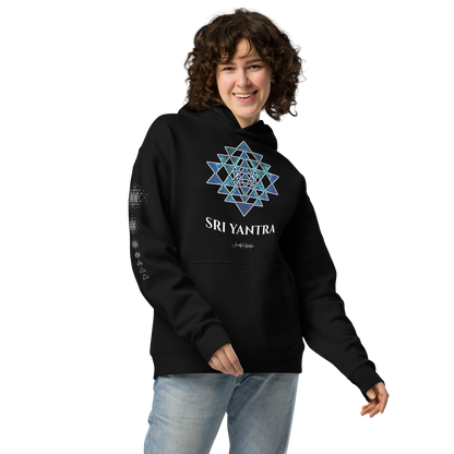 Oversized Cotton Hoodie | Sri Yantra - Cosmic Blue ☆