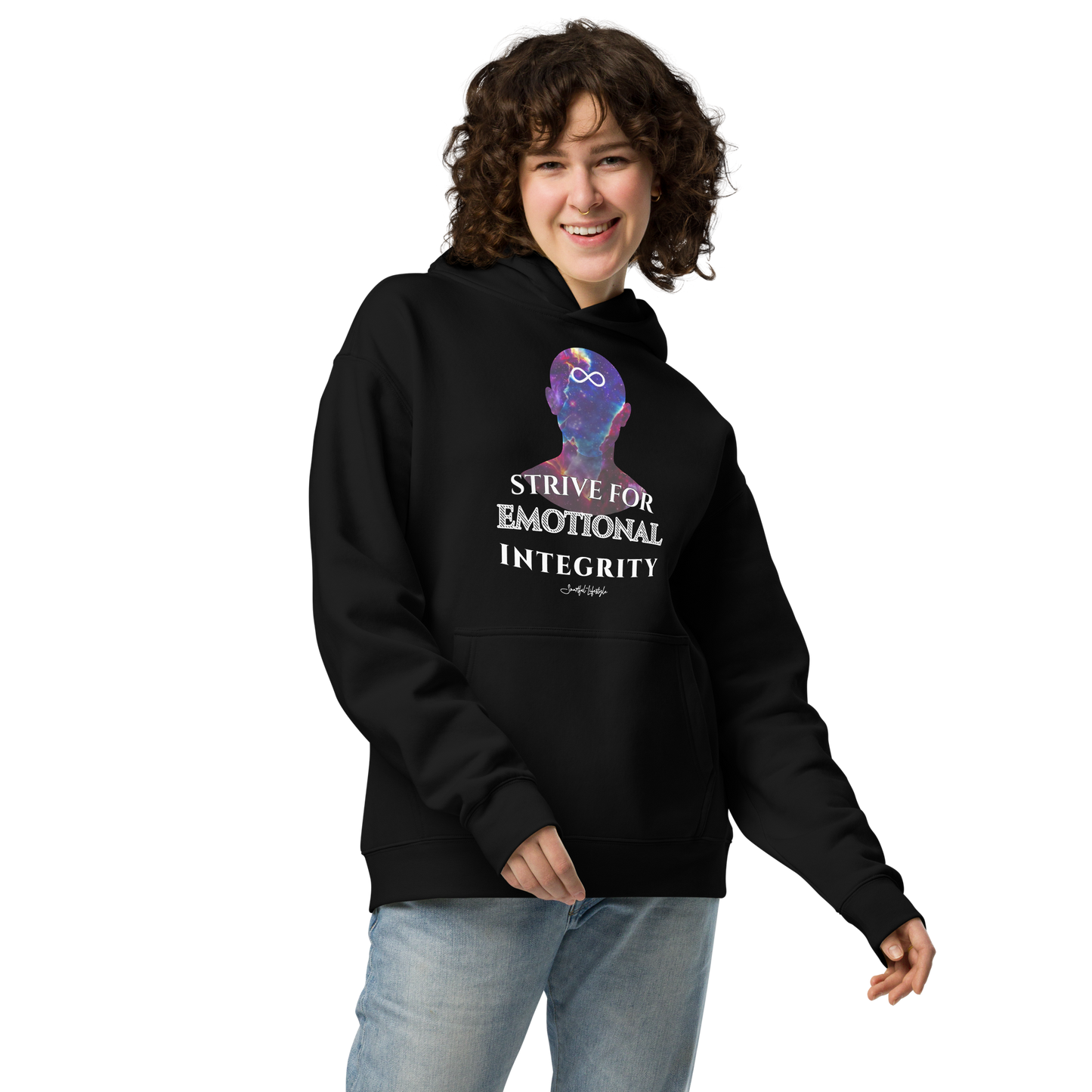 Oversized Cotton Hoodie (Unisex) | Strive for Emotional Integrity - cosmic violett ☆