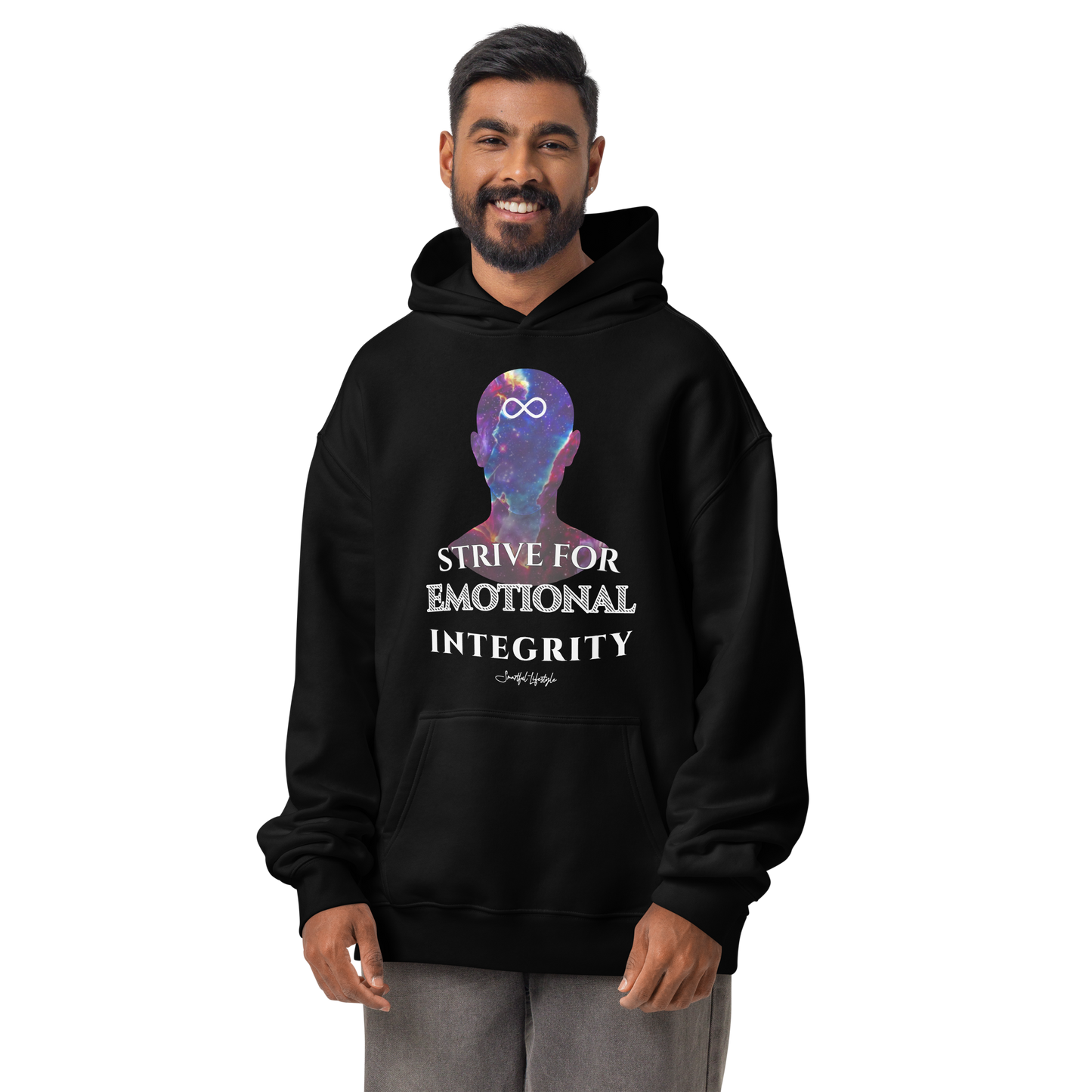 Oversized Cotton Hoodie (Unisex) | Strive for Emotional Integrity - cosmic violett ☆