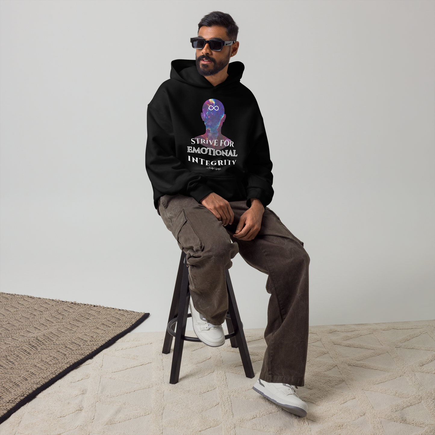 Oversized Cotton Hoodie (Unisex) | Strive for Emotional Integrity - cosmic violett ☆
