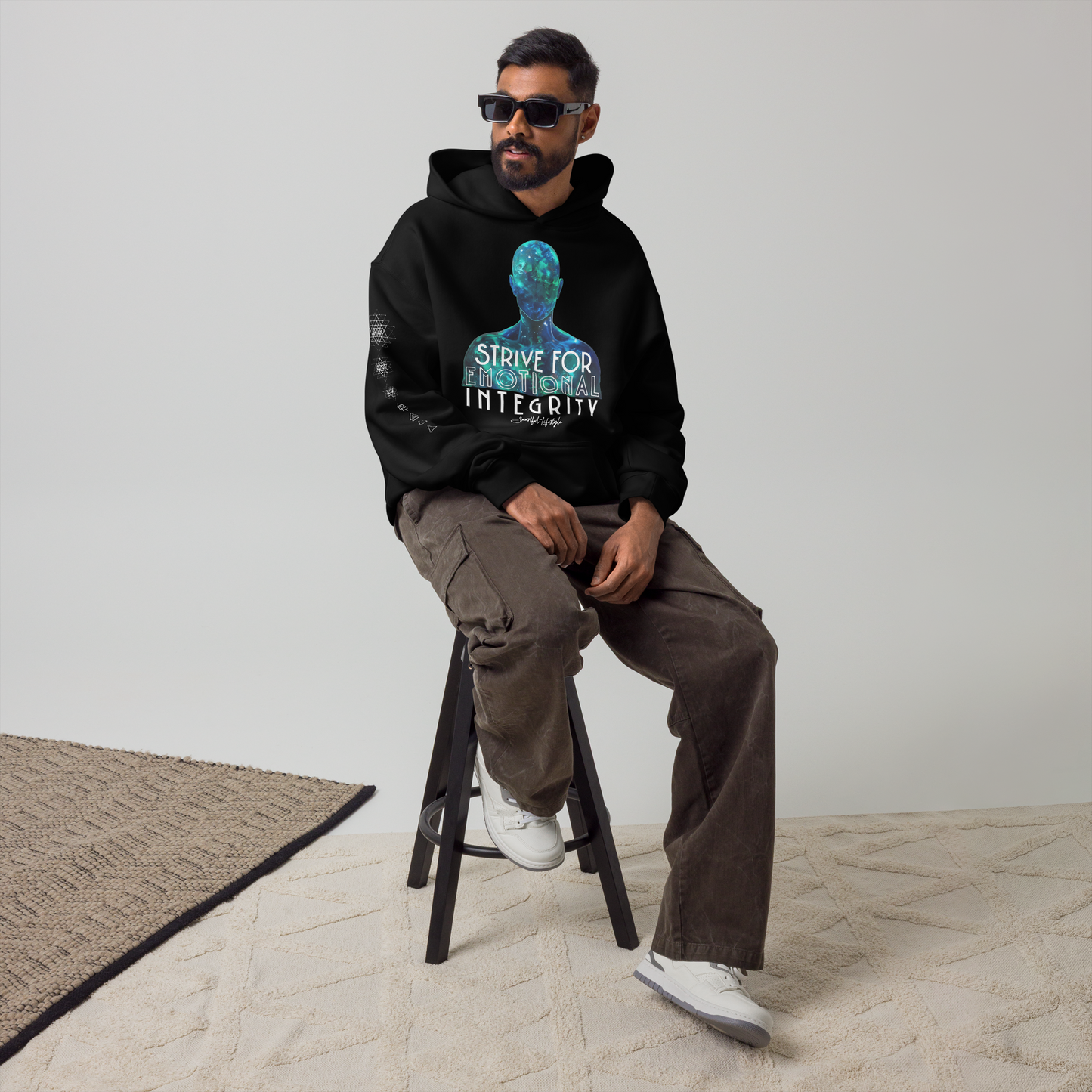 Oversized Cotton Hoodie (Unisex) | Strive for Emotional Integrity ☆