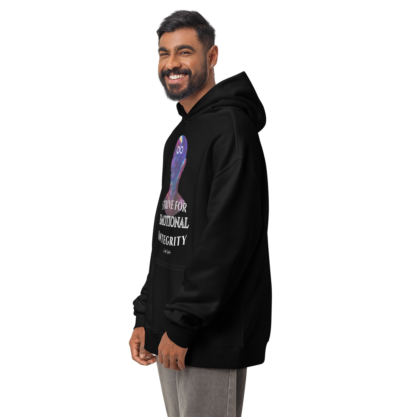 Oversized Cotton Hoodie (Unisex) | Strive for Emotional Integrity - cosmic violett ☆