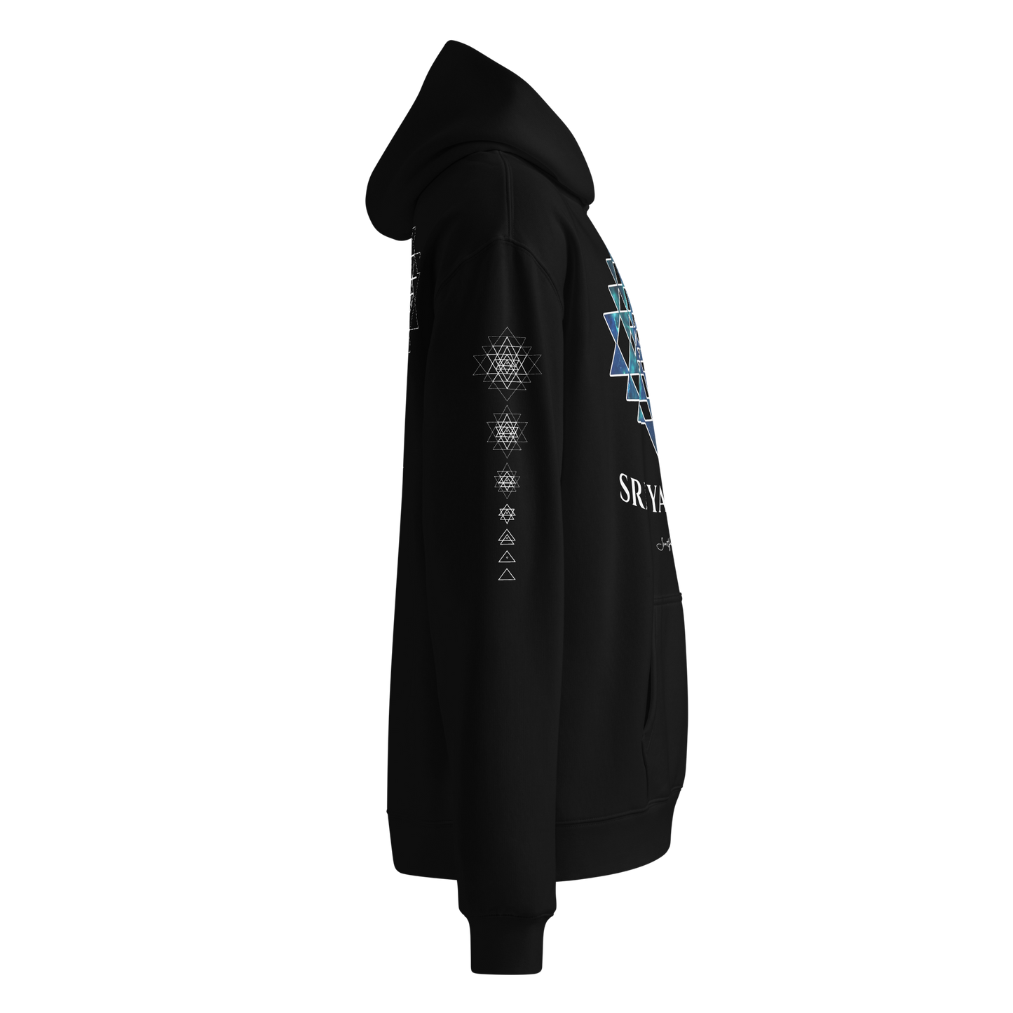 Oversized Cotton Hoodie | Sri Yantra - Cosmic Blue ☆