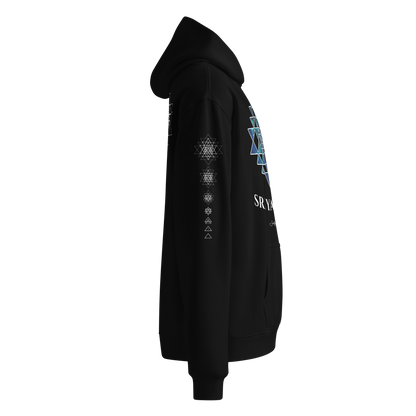 Oversized Cotton Hoodie | Sri Yantra - Cosmic Blue ☆