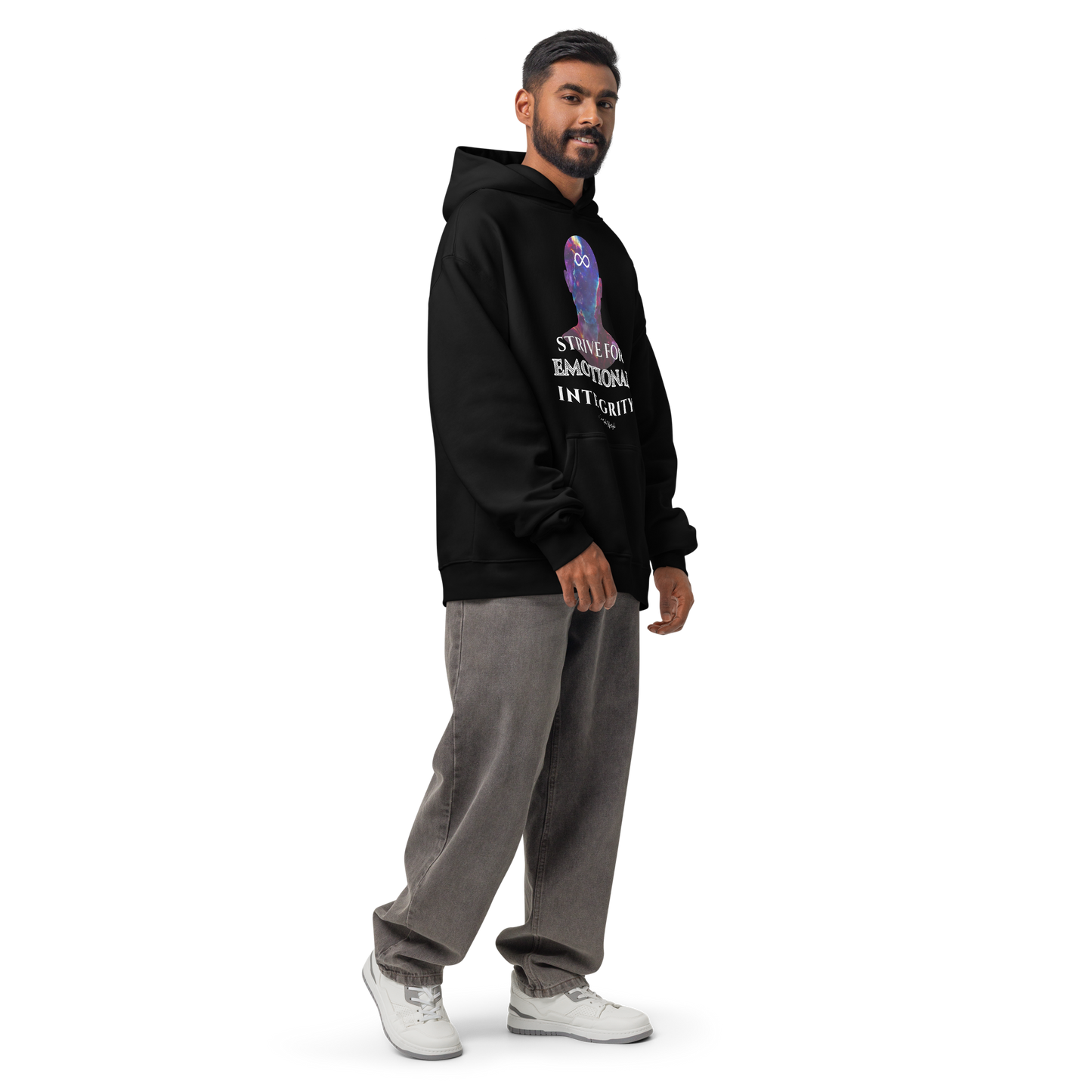 Oversized Cotton Hoodie (Unisex) | Strive for Emotional Integrity - cosmic violett ☆