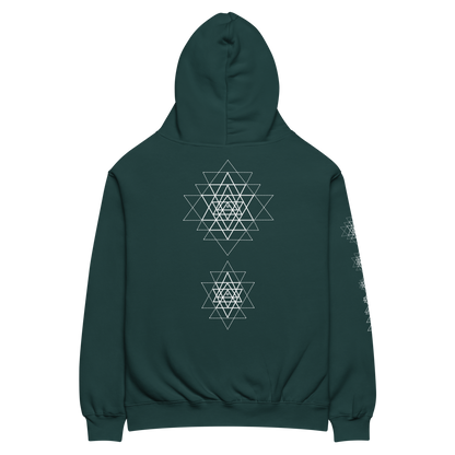 Oversized Cotton Hoodie | Sri Yantra - Cosmic Blue ☆