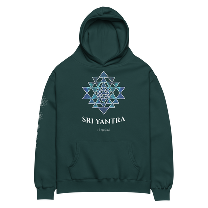 Oversized Cotton Hoodie | Sri Yantra - Cosmic Blue ☆