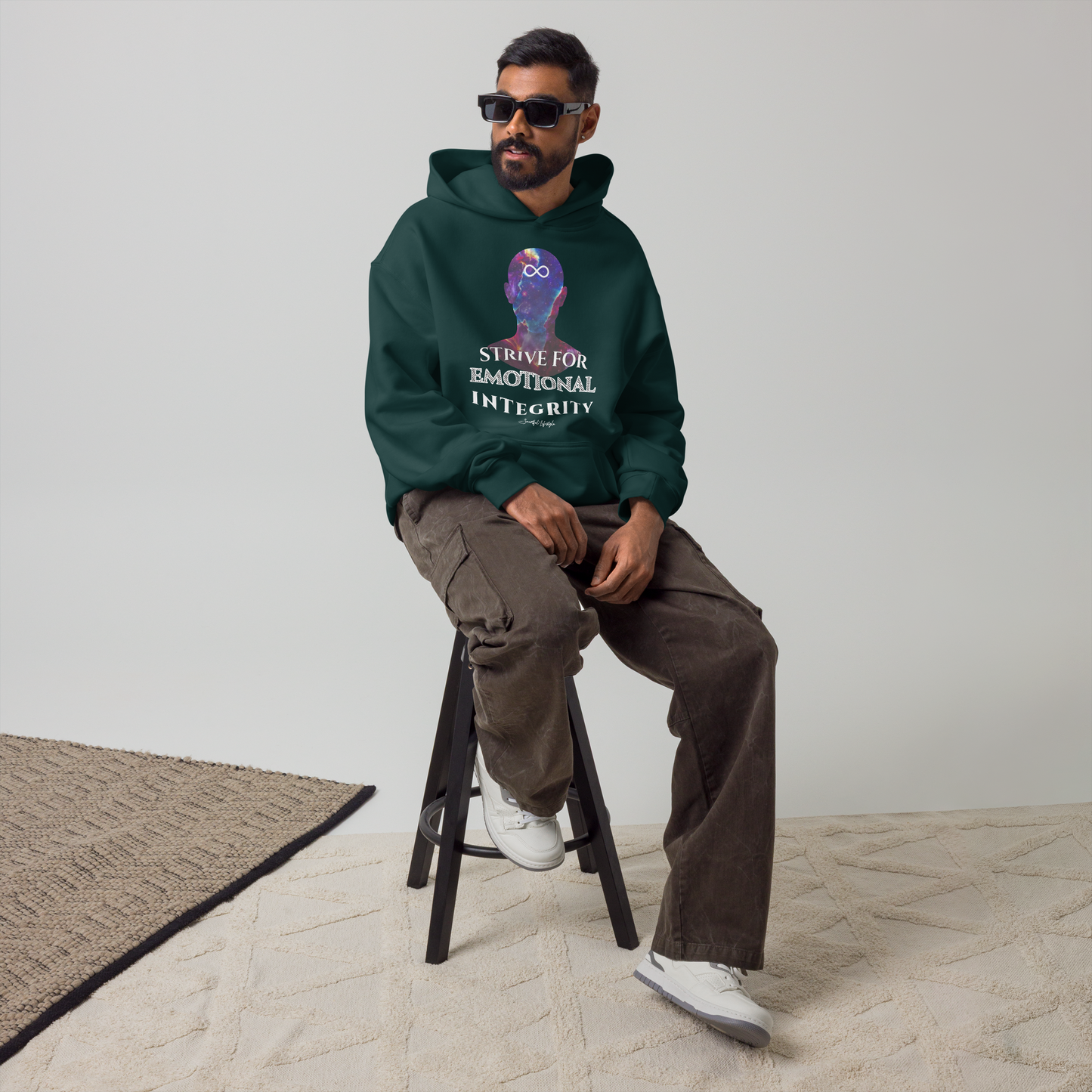 Oversized Cotton Hoodie (Unisex) | Strive for Emotional Integrity - cosmic violett ☆