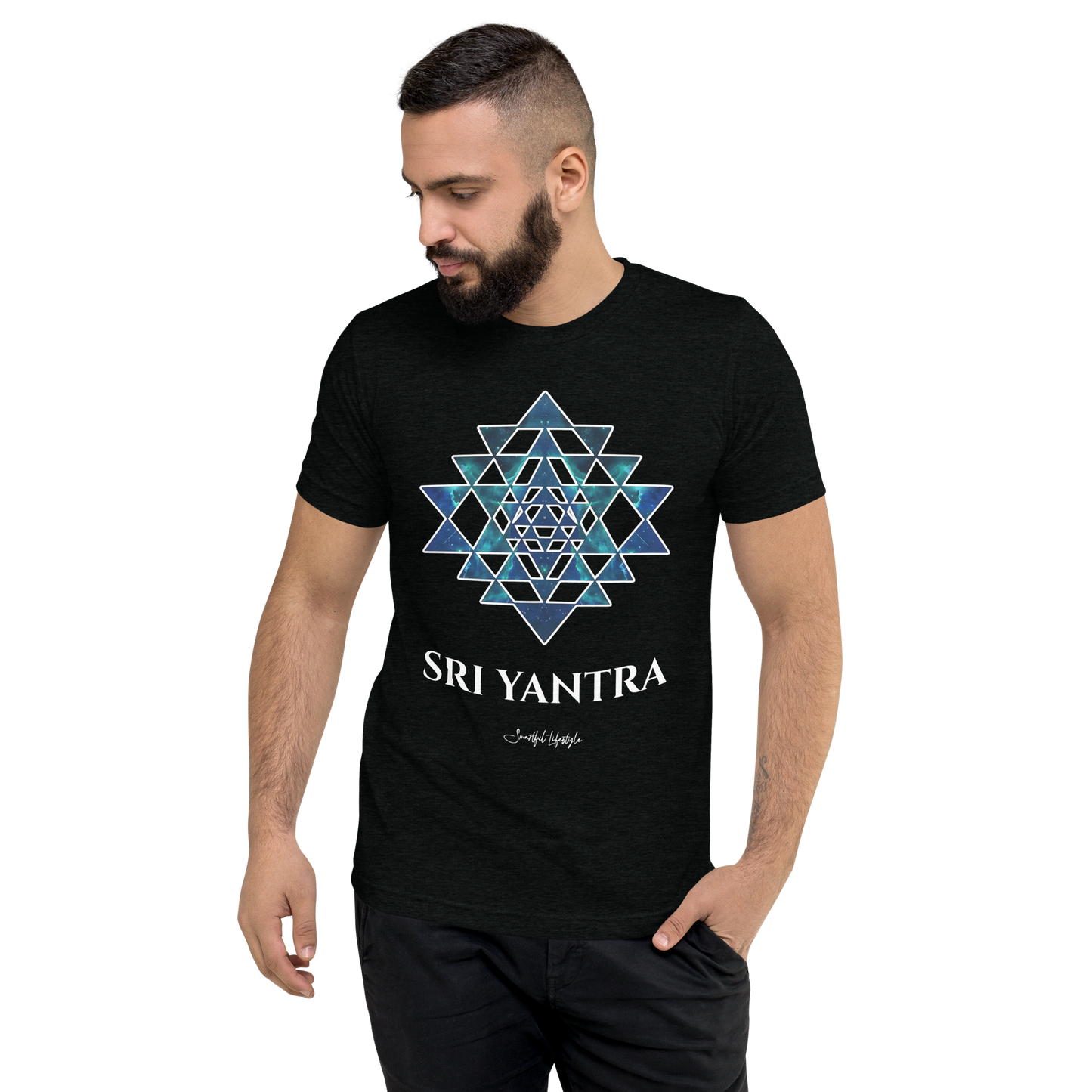 Tri-Blend T-Shirt (Unisex) | Sri Yantra - Cosmic Blue ☆
