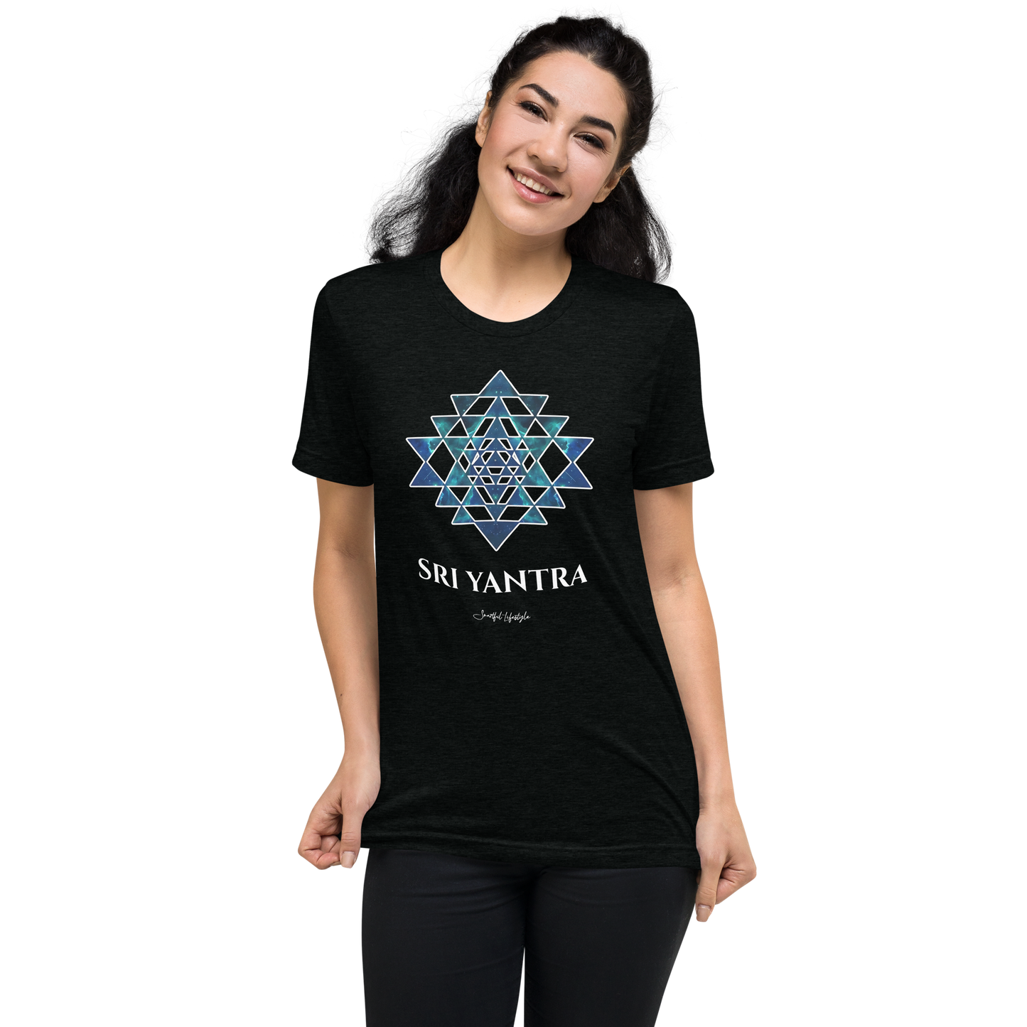 Tri-Blend T-Shirt (Unisex) | Sri Yantra - Cosmic Blue ☆