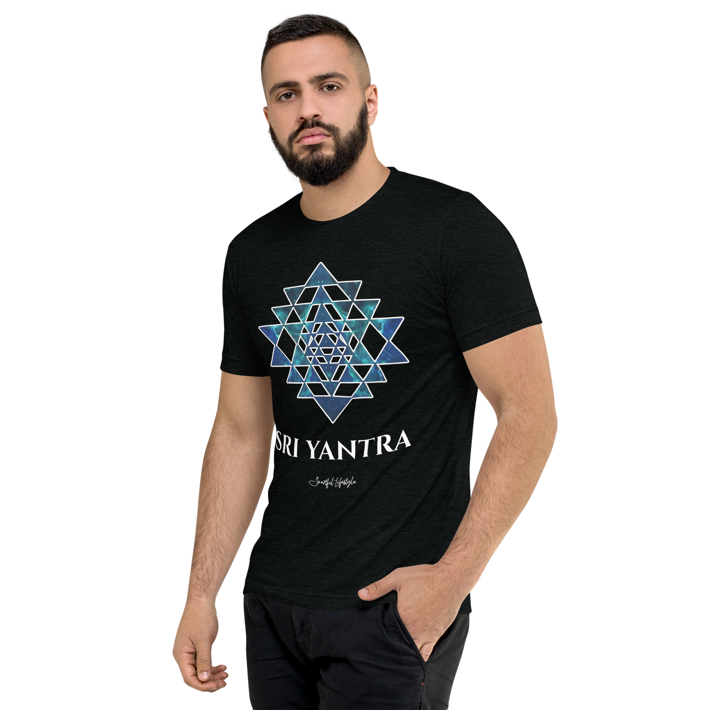 Tri-Blend T-Shirt (Unisex) | Sri Yantra - Cosmic Blue ☆