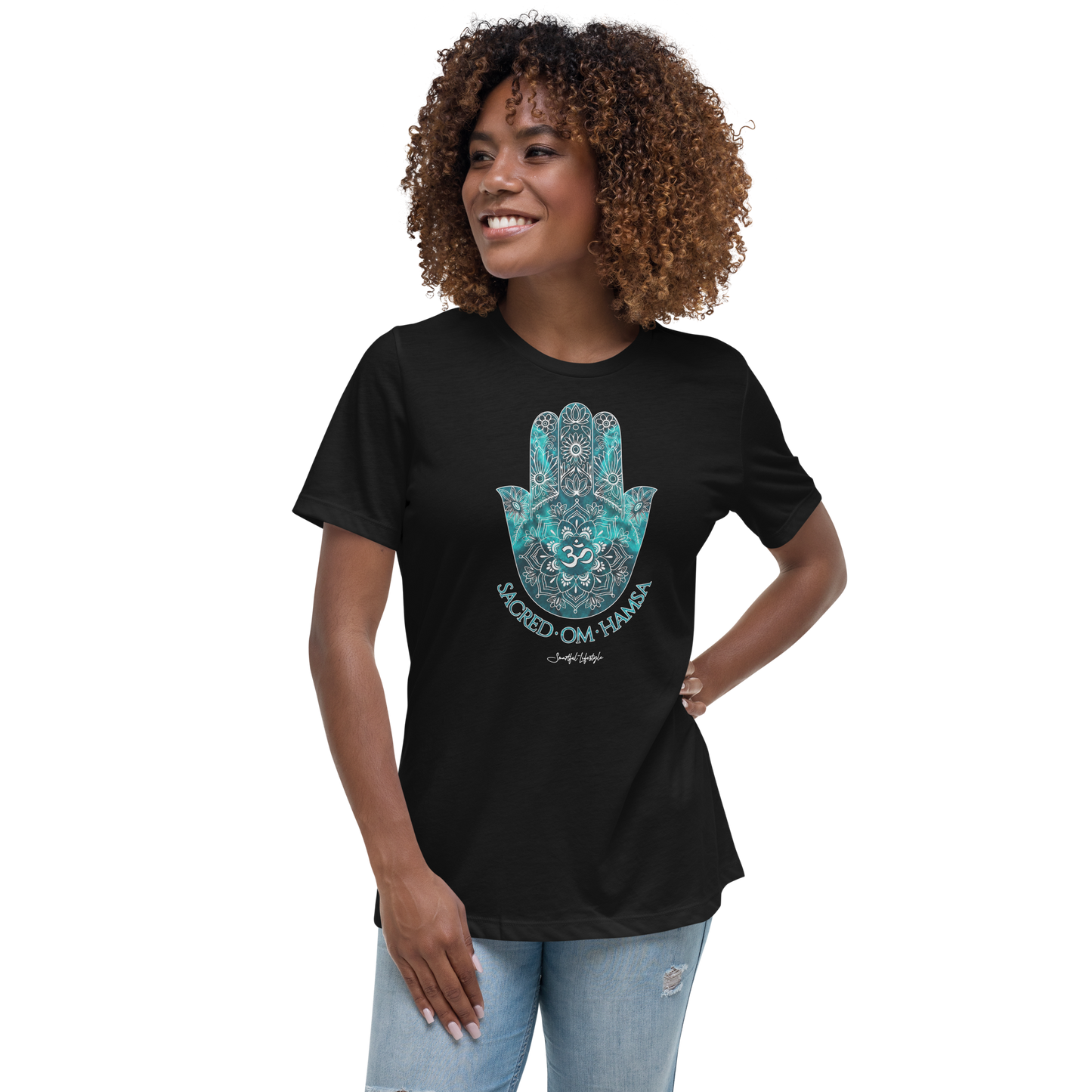 Relax T-Shirt (for Women) | Sacred Om Hamsa