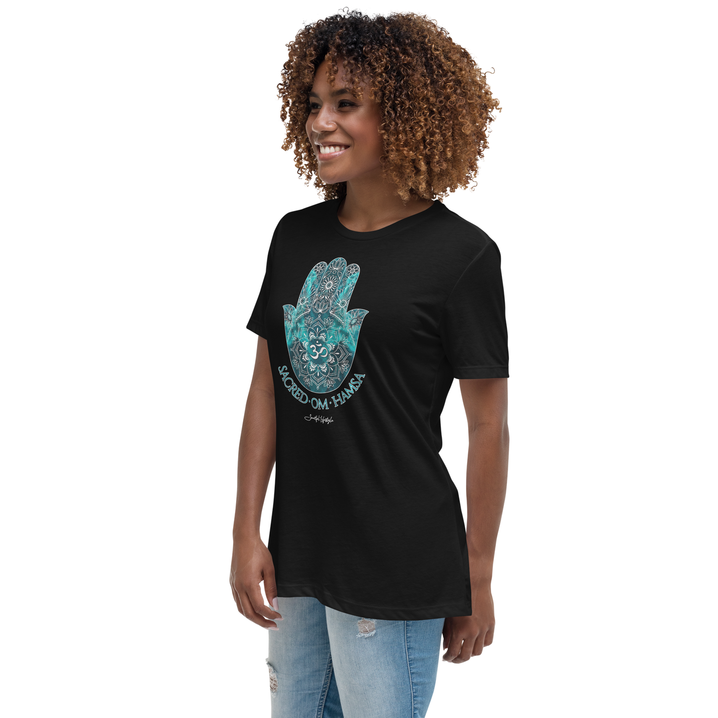 Relax T-Shirt (for Women) | Sacred Om Hamsa