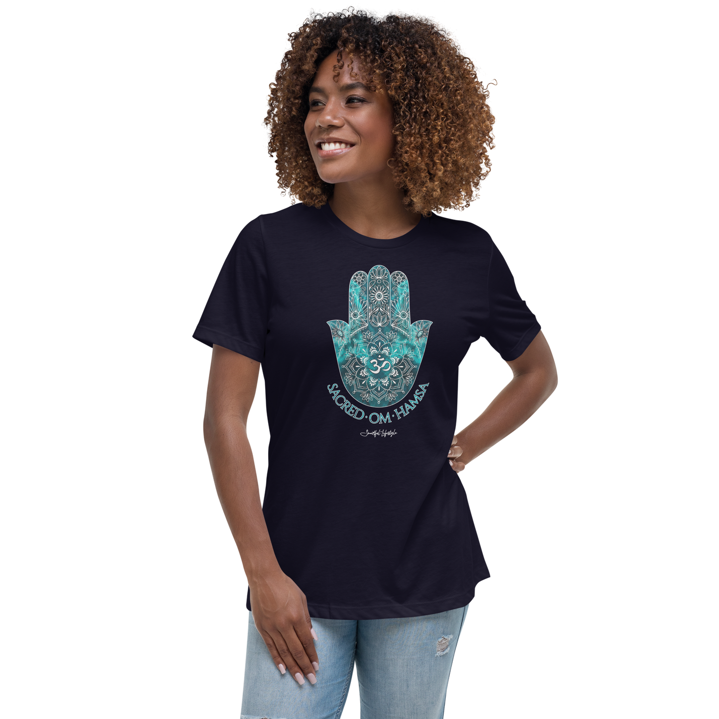 Relax T-Shirt (for Women) | Sacred Om Hamsa
