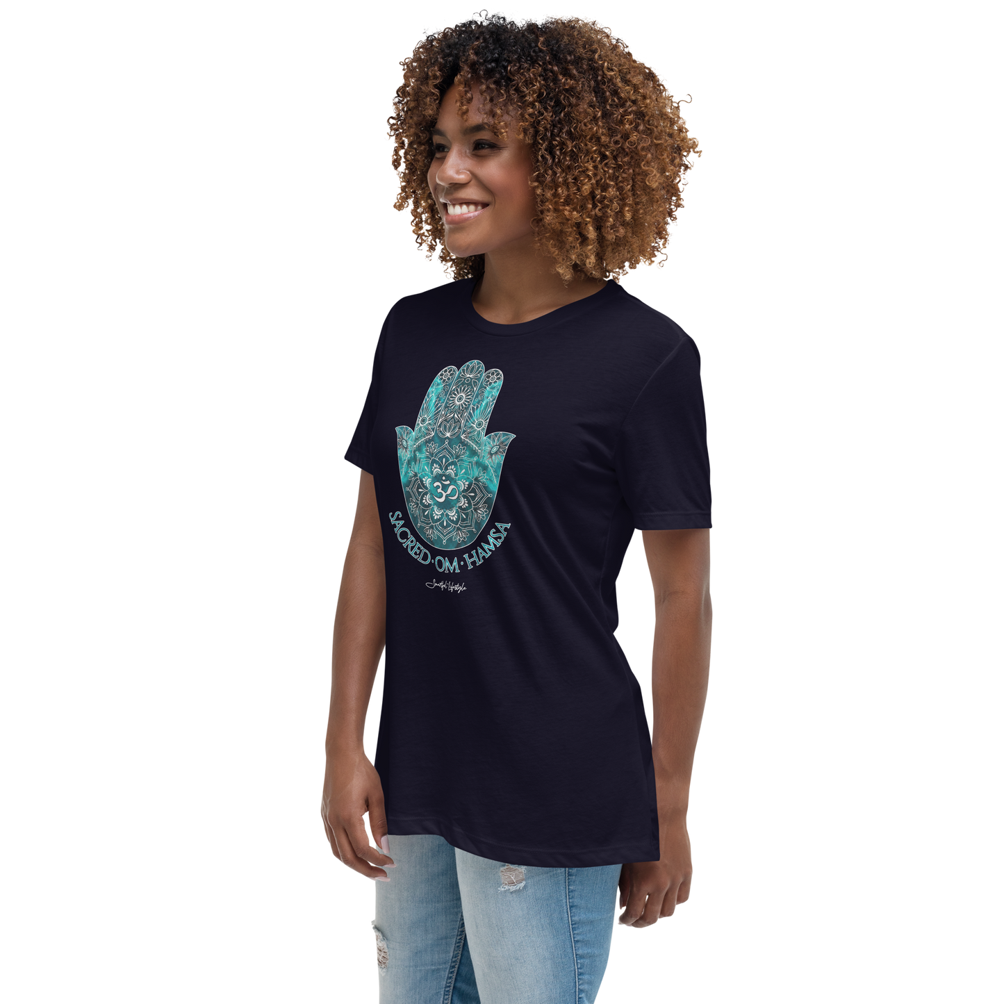 Relax T-Shirt (for Women) | Sacred Om Hamsa