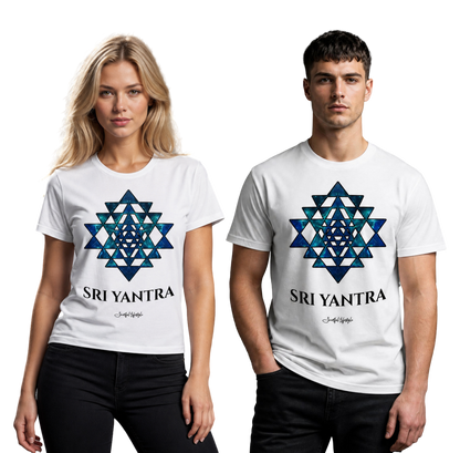 Eco T-Shirt | Sri Yantra – Cosmic Blue ☆