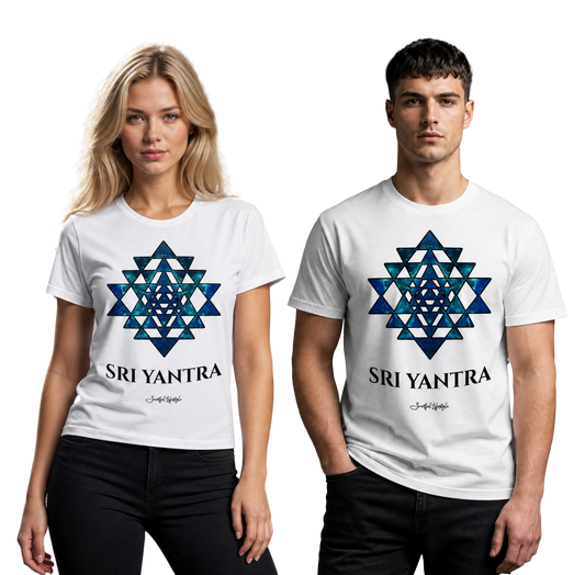 Eco T-Shirt | Sri Yantra – Cosmic Blue ☆