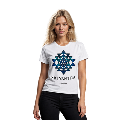 Eco T-Shirt | Sri Yantra – Cosmic Blue ☆